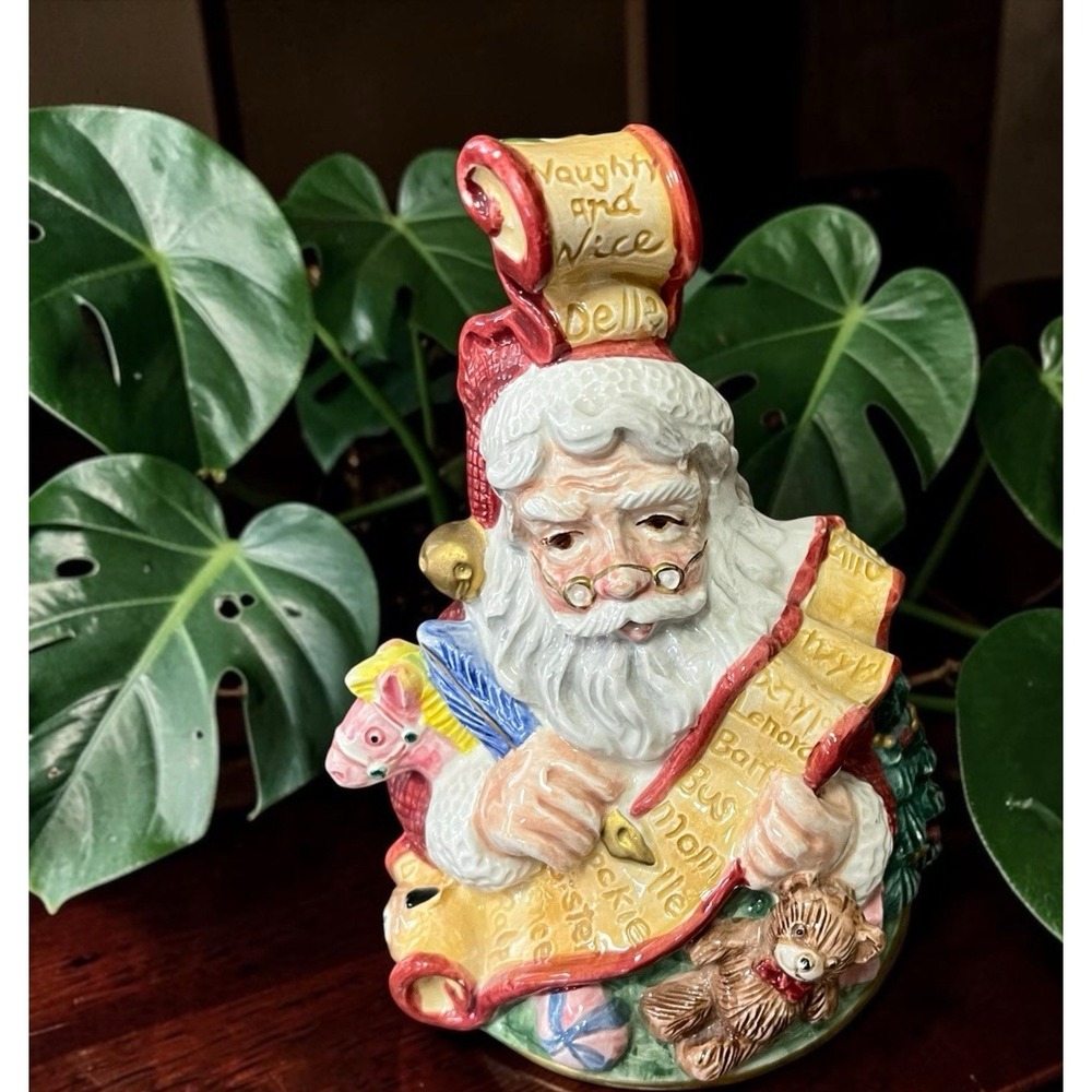 Fitz‎ & Floyd Christmas Holiday Santa Claus Naughty Nice List Bell Clanger VTG